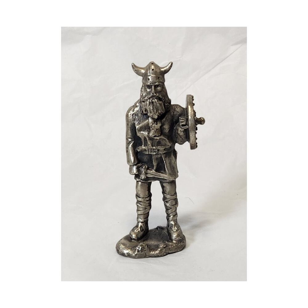 Vintage Ampersand Pewter Eric Viking Warrior Shield Standing Figure Sculpture